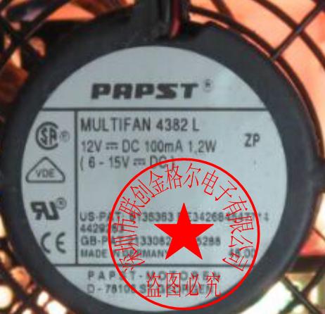 MULTIFAN 4382L PAPST 12V100MA 1.2W 12032