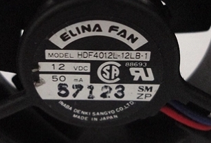 HDF4012L-12LB-1 DC12V 50MA ELINA FAN 40*40*15