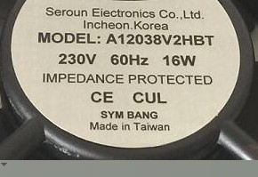 A12038V2HBT 230V 60HZ 16WSYM BANG /