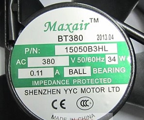 BT380 15050B3HL AC380V 34W 0.11A MAXAIR