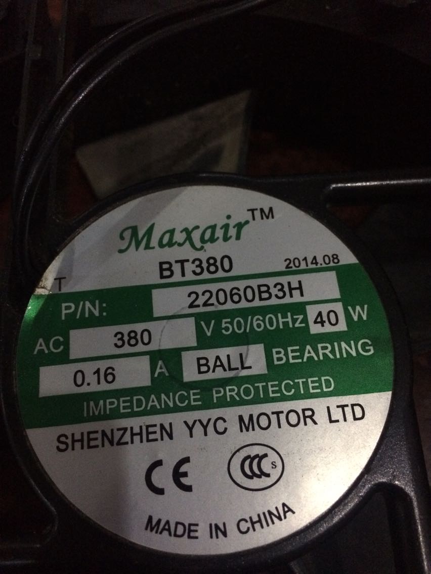 BT380 22060B3H AC380V 40W 0.16A MAXAIR