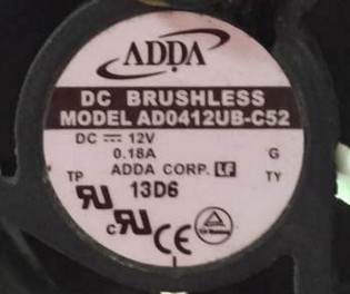 AD0412UB-C52 DC12V 0.18A ADDA 4CM