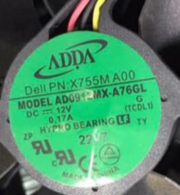 AD0912MX-A76GL DC12V 0.17A ADDA 9CM